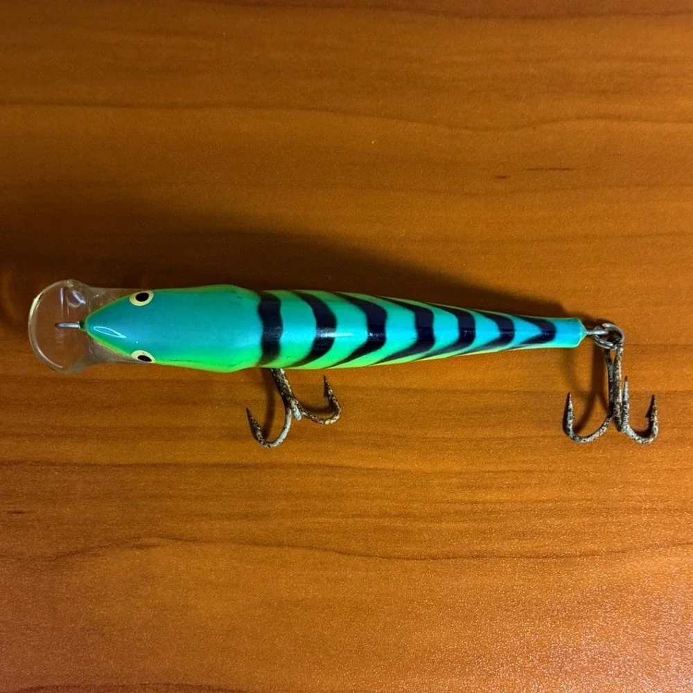 Rapala Finland Deep Runner Fat Rap Fishing Lure Firetiger Green Orange 5